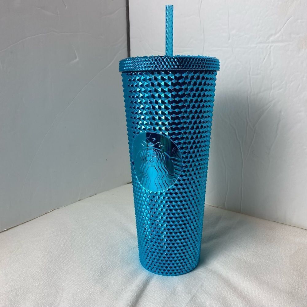 Starbucks Blue Chrome Studded Summer 2023 New W/Tags 24oz Tumbler